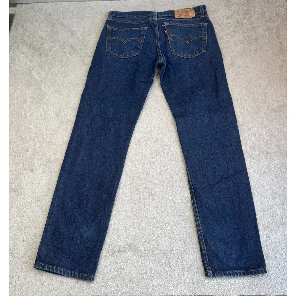 Levi's 501 Original Jeans Mens 32x32 Blue Denim Stretch Straight Leg Button-Fly